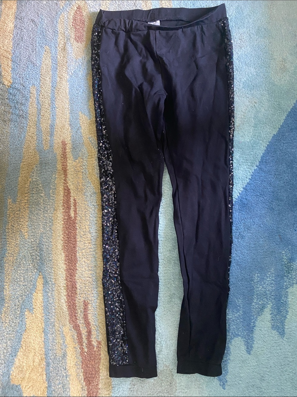 Xhilaration Black Leggings with Sequin Side Panels